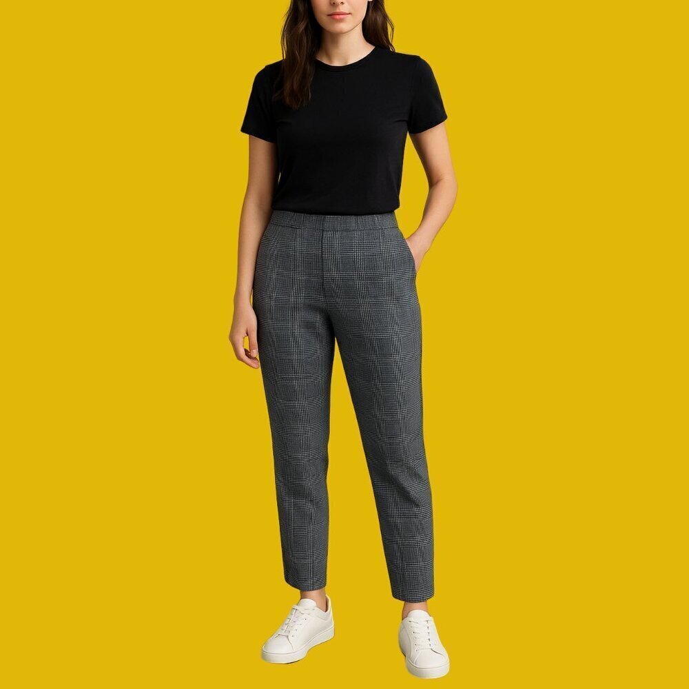 Banana Republic Glen Plaid “Hayden” Pants - Size 8 | Tailored Stretch Trousers